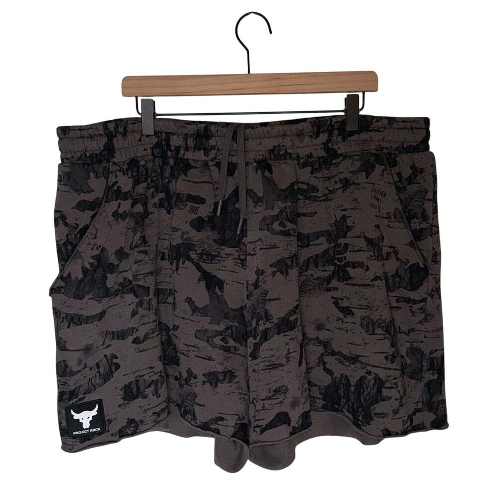 UNDER ARMOUR PROJECT ROCK plus size cutoff cotton drawstring gym shorts 3X